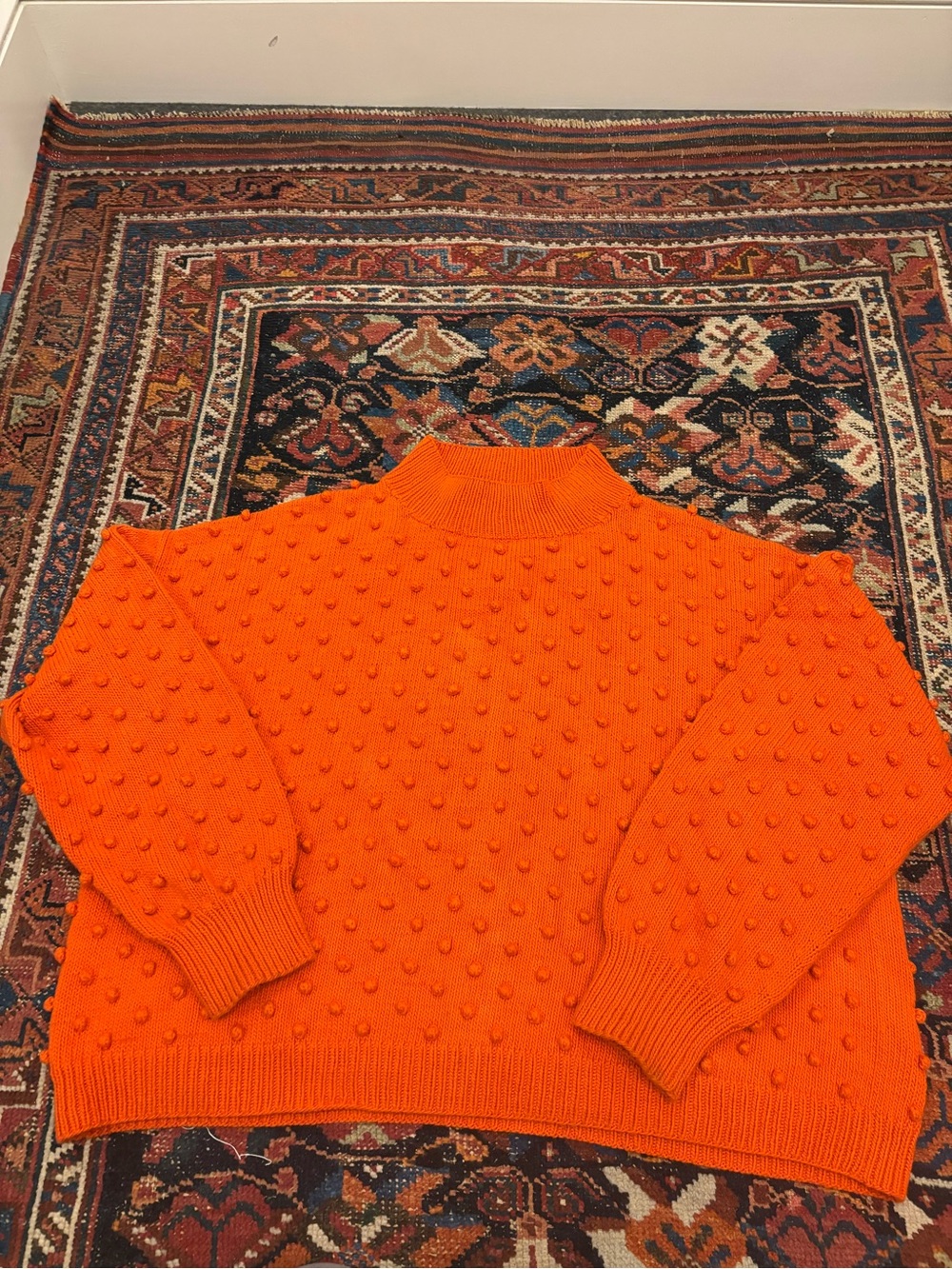 Misha & Puff Cotton popcorn sweater, Persimmon, size XL